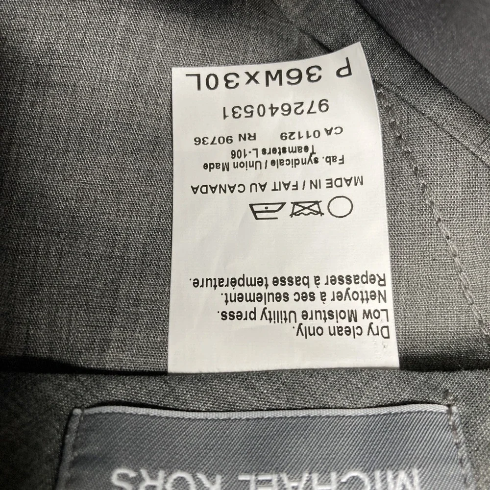 Michael Kors Mens Classic-fit 2-pc Suit Jacket Blazer Pants 42R 36W 30 Navy Wool